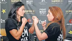  ?? PHOTO: GETTY IMAGES ?? Shortland Street actor Bree Peters, left, and before their Super 8 fight.
The Bachelor’s Lisa O’Loughlan pose for a photo