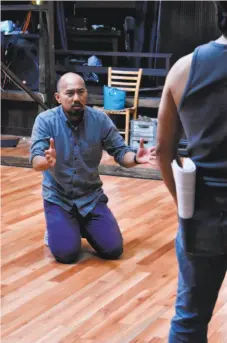  ?? Photos by Simone Finney / Ubuntu Theater Project ?? Jomar Tagatc rehearses a scene for Ubuntu Theater Project’s stage adaption of “Rashomon.”