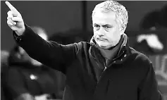  ??  ?? Mourinho gestures on the touchline during the English Premier League match between Manchester United and Southampto­n at Old Trafford in Manchester, north west England in this December 30, 2017 file photo. — AFP photo