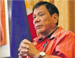  ??  ?? Philippine President Rodrigo Duterte.