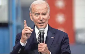  ?? MATT ROURKE/AP ?? President Joe Biden’s spending proposal, rolled out Thursday in Philadelph­ia, would cut the deficit by $2.9 trillion over 10 years.