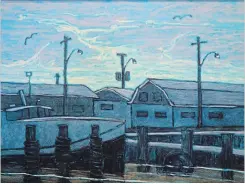  ??  ?? Michael Dobson, Port Dover, oil on board, 18 by 24 inches, $2,400. Part of Summer in the City at Gallery on the Bay.