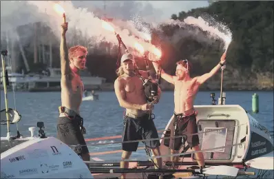  ?? PICTURE: ATLANTIC CAMPAIGNS/PA ?? ATLANTIC CROSSING: Lachlan, Jamie and Ewan MacLean hope to raise £250,000 for charity from their voyage.