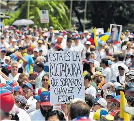  ?? AFP ?? Repudio. Imagen de una de las columnas de la protesta de ayer.