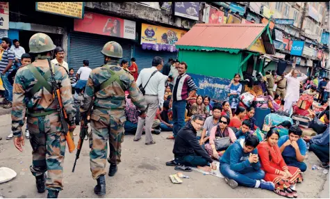  ??  ?? HOLIDAY HELL The army was out in Darjeeling as the GJM protests turned violent