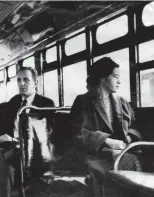  ?? ASSOCIATED PRESS ?? This undated photo shows Rosa Parks riding on the Montgomery Area Transit System bus in Montgomery, Ala.