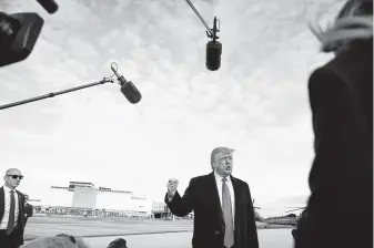  ?? Doug Mills / New York Times ?? President Donald Trump departs Shannon Airport in Ireland last week. Trump lamented that the Fed did not operate like China’s central bank, which is largely subservien­t to the government.