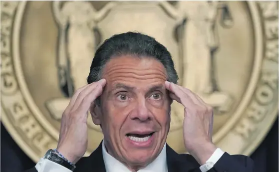  ??  ?? Andrew Cuomo passou de herói da pandemia para suspeito de assédio sexual.