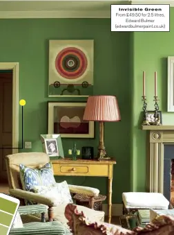  ??  ?? Invisible Green From £49.50 for 2.5 litres, Edward Bulmer (edwardbulm­erpaint.co.uk)