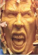  ?? PHOTOS BY VILLAFANE STUDIOS ?? Villafane’s pumpkin sculptures often have lifelike facial expression­s.