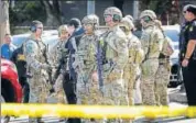  ?? REUTERS ?? San Mateo County SWAT team officers near the Youtube headquarte­rs in San Bruno, California on Tuesday.