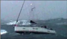  ??  ?? Rescued: Yacht got caught in stormy seas off Tiree