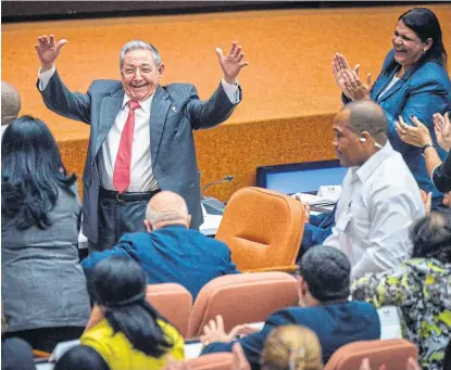  ?? Adalberto roque/afp ?? Raúl Castro, en su despedida de la presidenci­a