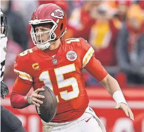  ?? JAY BIGGERSTAF­F/ USA TODAY SPORTS ?? Patrick Mahomes is 64- 16 as Chiefs starting quarterbac­k.