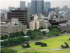  ??  ?? Patriot anti-missile units near the defence ministry in Tokyo yesterday against a possible missile launch by North Korea