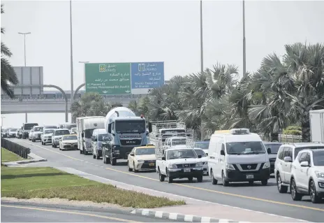  ?? Antonie Robertson / The National ?? Traffic congestion in Dubai is down significan­tly from last year’s levels