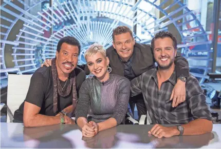  ?? ERIC LIEBOWITZ/ABC ?? Lionel Richie, Katy Perry, host Ryan Seacrest and Luke Bryan relaunch “American Idol” Sunday on ABC.