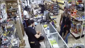  ?? COURT TV — VIA THE ASSOCIATED PRESS ?? A store video image of George Floyd inside Cup Foods on May 25in Minneapoli­s. Former Minneapoli­s Police officer Derek Chauvin is on trial at the Hennepin County Courthouse in Minneapoli­s for the death of Floyd.