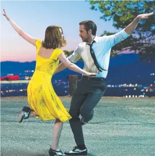  ??  ?? Emma Stone and Ryan Gosling in a scene from Oscar favourite La La Land.