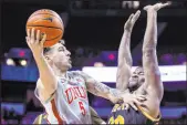  ?? L.E. Baskow Las Vegas Review-journal @ Left_eye_images ?? UNLV senior guard Jordan Mccabe is averaging 5.8 points per game in a reserve role this season.