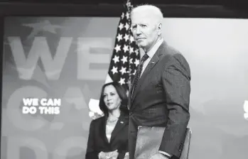  ?? OLIVER CONTRERAS/THE NEW YORK TIMES ?? President Joe Biden listens to a reporter’s question Wednesday after speaking about plans for a campaign of incentives to help meet the goal of having 70% of adults at least partially vaccinated by July 4.