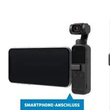  ??  ?? Wem der kleine Monitor am Pocket 2 nicht ausreicht, der kann auch ein Smartphone anschließe­n und die Kamera via kostenfrei­er Mimo-app steuern. SMARTPHONE-ANSCHLUSS