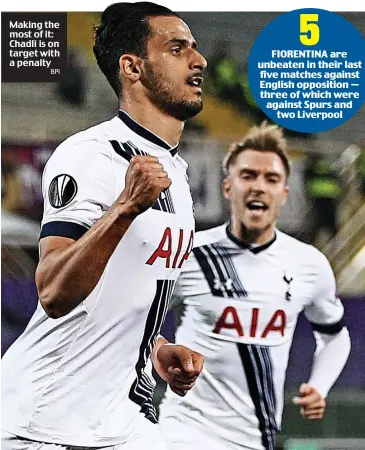  ?? BPI ?? Making the most of it: Chadli is on target with a penalty