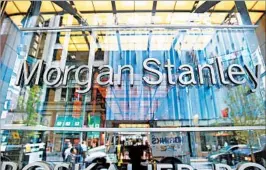  ?? MARIO TAMA/GETTY ?? Morgan Stanley, headquarte­red in New York, created an Institute for Sustainabl­e Investing and raised some $125 million for a global impact fund.