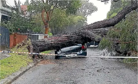  ??  ?? The storms that bashed Sydney also prevented Kiwis ordering pizzas from Domino’s.