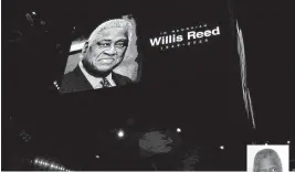  ?? VINCENT CARCHIETTA USA TODAY NETWORK ?? The Brooklyn Nets paid tribute to former New York Knicks star Willis Reed prior to their game against the Cleveland Cavaliers at the Barclays Center. Reed led the Knicks to NBA titles in 1970 and ’73.