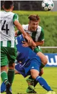  ?? Foto: Walter Brugger ?? Mit Marius Brugger (rechts) musste beim FCG gegen Illertisse­n der nächste Juniorensp­ieler ran.