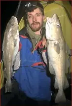  ??  ?? ■ Dan Broughton, from Hull, caught two cod, which were not weighed, on yellowtail lug on a pulley rig at an undisclose­d beach on the Holderness Coast of East Yorkshire.