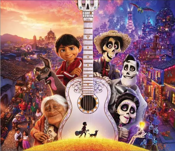  ?? DISNEY PIXAR ?? In “Coco,” aspiring musician Miguel (voice of Anthony Gonzalez) makes an impulsive choice that sets off a series of events which ultimately land him in the Land of the Dead where he’s able to interact with his late family members, including Tia Rosita...