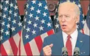  ??  ?? Joe Biden speaks to supporters on the social unrest in the US.
AFP