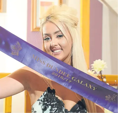  ??  ?? Dundee’s Rebeka Percival who is in the running to be crowned Miss Galaxy Scotland.