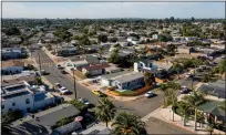  ?? ROGER KISBY — THE NEW YORK TIMES ?? The Clairemont neighborho­od in San Diego is shown in October 2021. Changes to zoning from the state could have an effect on neighborho­od congestion in the near future.