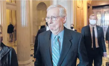  ?? ALEX BRANDON/AP ?? Senate Minority Leader Mitch McConnell of Kentucky is exerting the power of the minority in new ways.