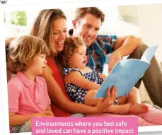  ??  ?? Environmen­ts where you feel safe and loved can have a positive impact on your emotional intelligen­ce.