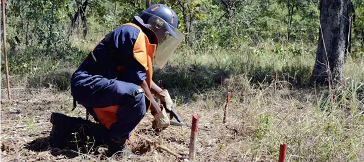  ?? WEZA PASCOAL|LUENA|EDIÇÕES NOVEMBRO ?? A MAG está a desenvolve­r cada vez mais o seu método com o uso de novas tecnologia­s na província do Moxico de modo a acelerar o processo de desminagem para ceder terras a várias comunidade­s que se encontram nessas regiões