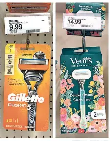  ?? JOSETTE GURULÉ/GENERATION NEXT ?? These razors are the same brand and have similar designs and quality. The big difference is the price.