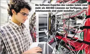  ??  ?? Die Software-Experten des Landes haben zwar mehr als 400 000 Lizenzen zur Verfügung, aber Zehntausen­de sind nicht installier­t.