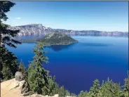  ?? Courtesy photo ?? Schaefer visited Crater Lake in Oregon on the Pacific Crest Trail.