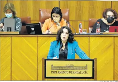  ?? JOSÉ MANUEL VIDAL / EFE ?? Rocio Ruiz, en la tribuna del Parlamento.