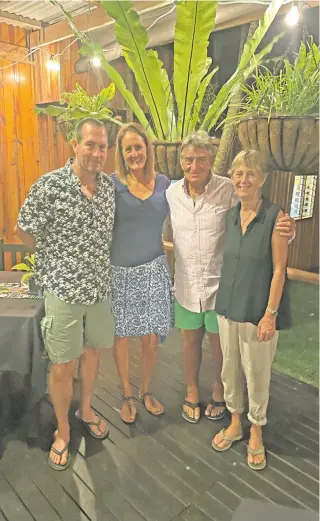  ?? Photo: Maraia Vula ?? From left: Namale Resort and Spa co-general managers Bill and Nowdla Keefe with Daku Resort owners JJ Rothnie-Jones and Savusavu Tourism Associatio­n chairperso­n Delia Rothnie-Jones on January 14, 2021 at Wasawasa Lodge.