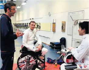  ?? PICTURE: Matchtight ?? Peter Rome coaching the GB wheelchair fencing squad at the Team Bath Sports Training Village