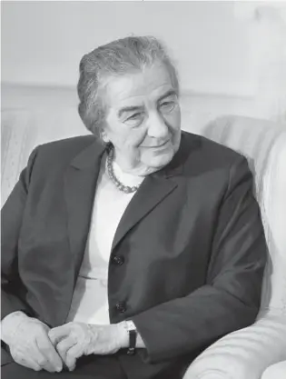  ??  ?? 084
Golda Meir, numa foto de quando era primeira-ministra de Israel. Esteve em Évian, mas não a deixaram falar