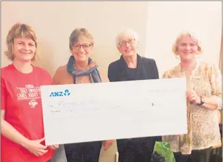  ?? TC140618SP­ALTRUSA ?? WAIKATO Foster Hope co-ordinator Mirjam Sole (left) is presented with a $2000 donation by (from right) Altrusa Te Awamutu from immediate past president Rosalie Rea and members Vicky Apps and Robyn Atherton.