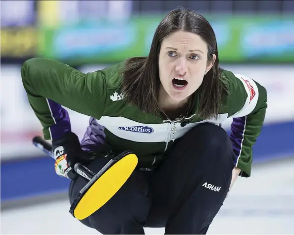  ?? Andrew VAughAn/The CAnAdIAn PreSS ?? Prince Edward Island skip Suzanne Birt has played her way into the championsh­ip round at the Scotties Tournament of Hearts in Sydney, N.S. Birt has not been in serious contention at the national tournament since a third-place finish in 2003.