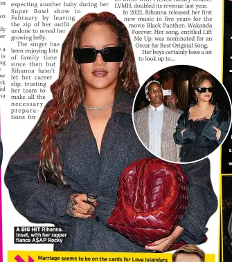  ?? ?? A BIG HIT Rihanna. Inset, with her rapper fiance A$AP Rocky