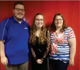  ?? PHOTO PROVIDED ?? Laville Band Director Nick Lieto (left) and Assistant Director Danielle Lieto (right) stand with Senior Madison Goins.